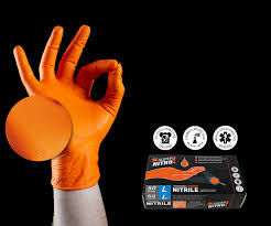 Gants Nitrile Orange - 50 pces - M